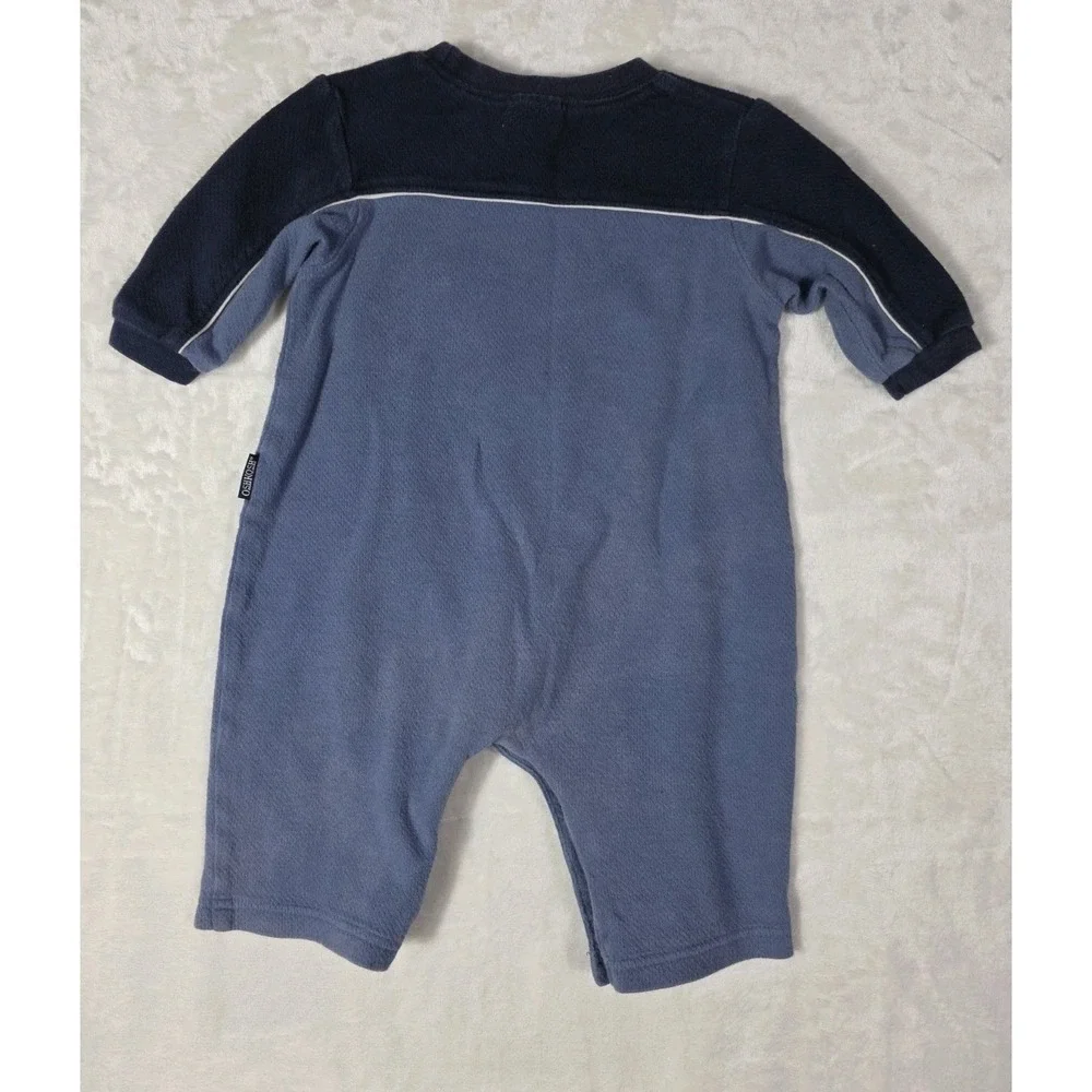 Vintage OshKosh Baby Boy Romper 3-6 Months Blue Polar Bear Penguin One Piece 90s